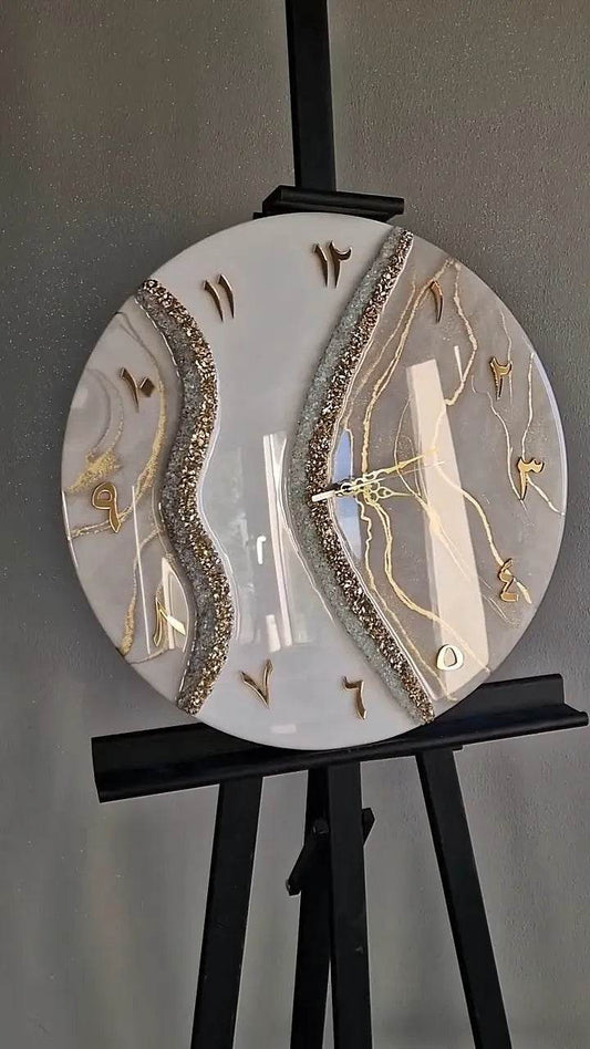 Coral Dream Arabic Style Resin Wall Clock - Pacific Resin Art