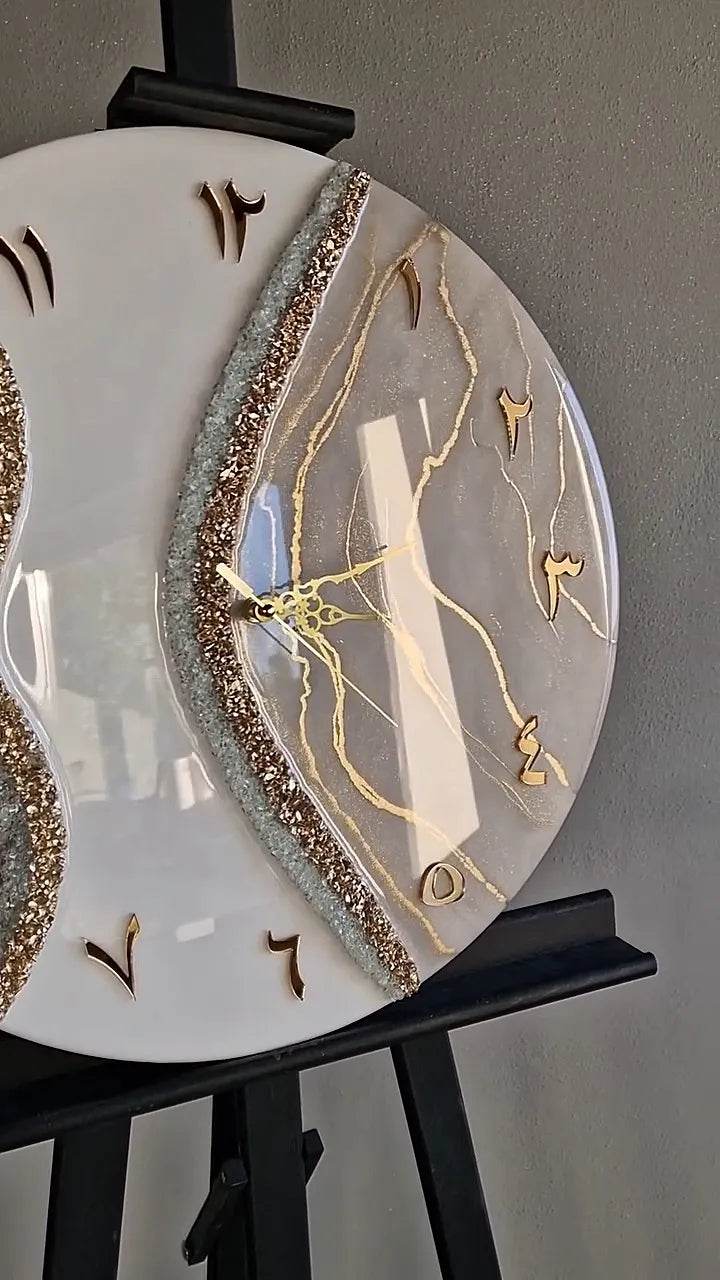 Coral Dream Arabic Style Resin Wall Clock - Pacific Resin Art