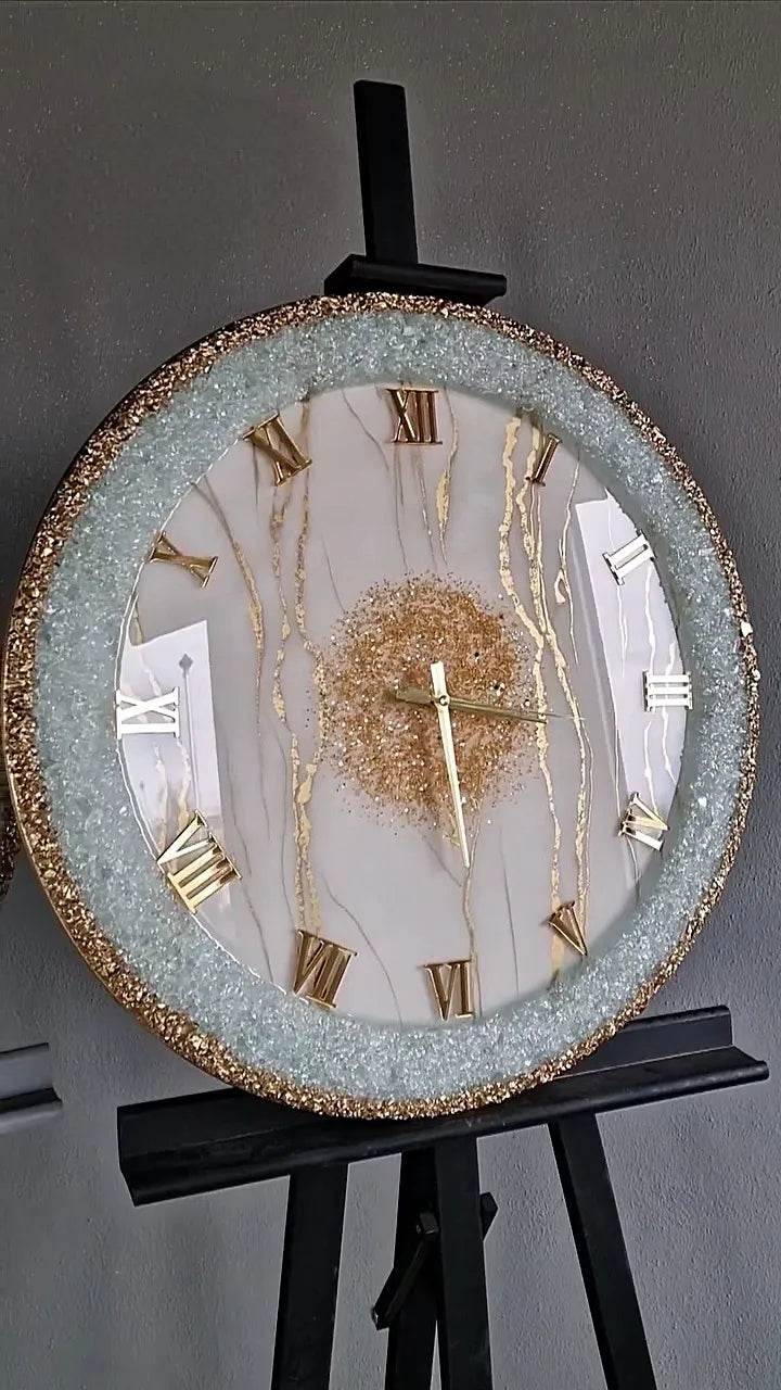 Green Stone Borders Resin Wall Clock - Pacific Resin Art