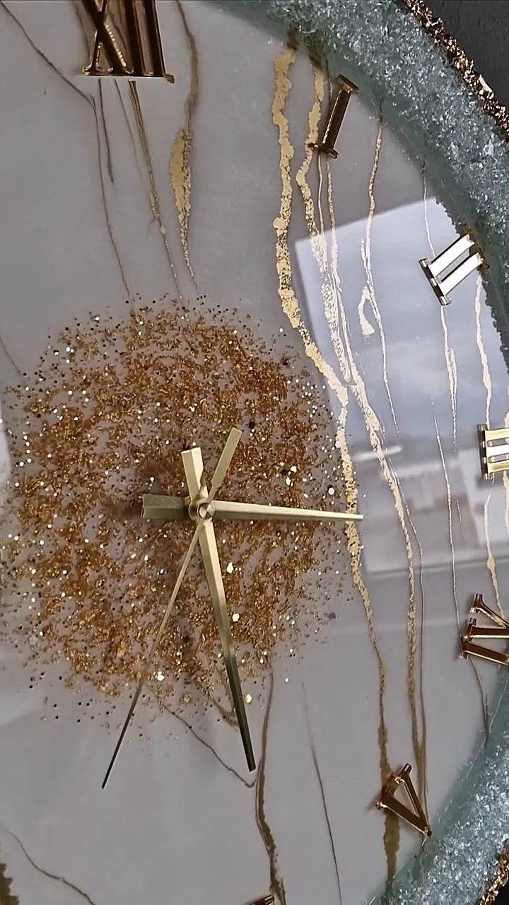 Green Stone Borders Resin Wall Clock - Pacific Resin Art