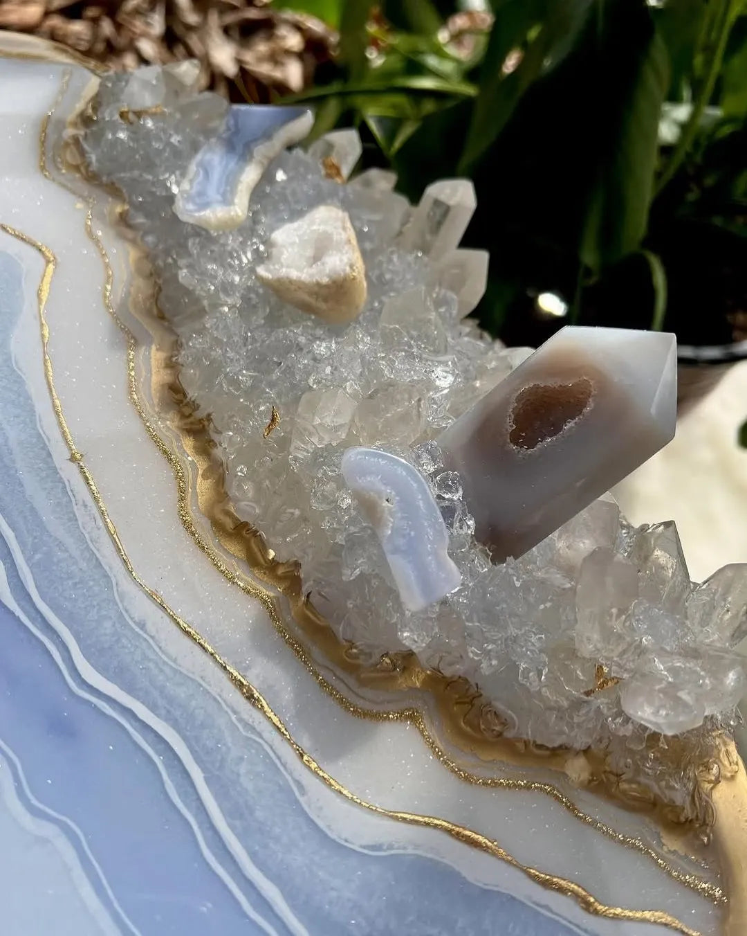 Timeless Crest Handcrafted Resin Coffee Table