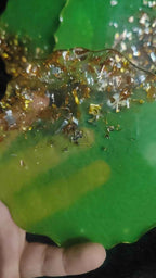 Green Glory Resin art Coasters | Gorgeous epoxy art tray coasters - Pacific Resin Art