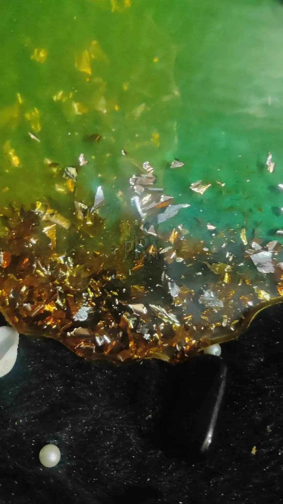 Green Glory Resin art Coasters | Gorgeous epoxy art tray coasters - Pacific Resin Art