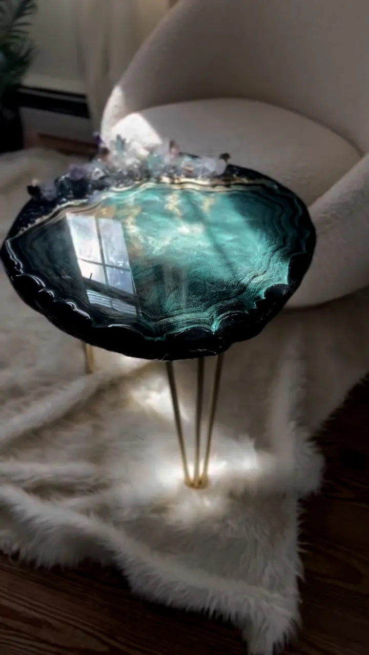 Celeste Drift Epoxy Resin Coffee Table