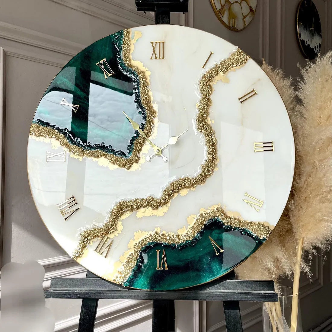 Mystic Lagoon Premium Resin Wall Clock - Pacific Resin Art