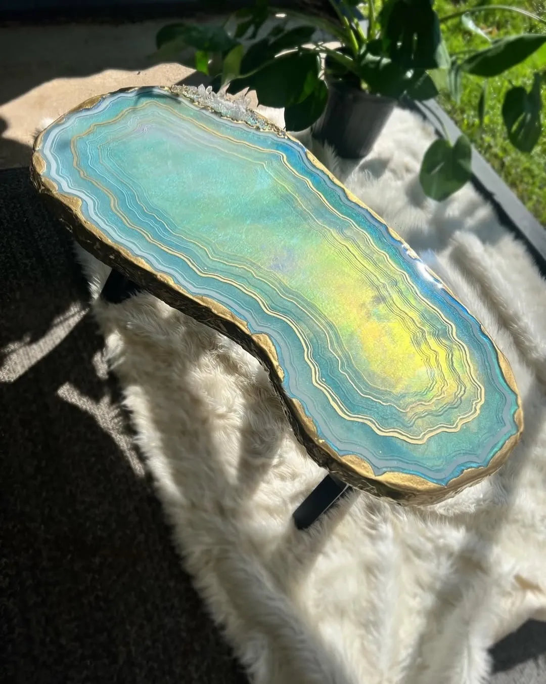 Aurora Mist Epoxy Resin Coffee Table