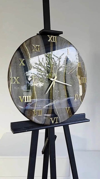 Driftwood Shore Resin Art Wall Clock - Pacific Resin Art