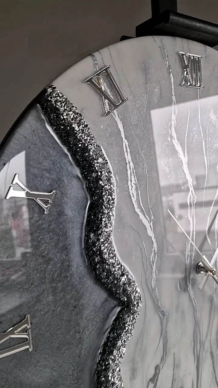 Lagoon Grey Stones Resin Wall Clock - Pacific Resin Art