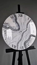 Haze Grey Pearl Resin Wall Clock - Pacific Resin Art