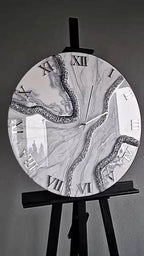Haze Grey Pearl Resin Wall Clock - Pacific Resin Art