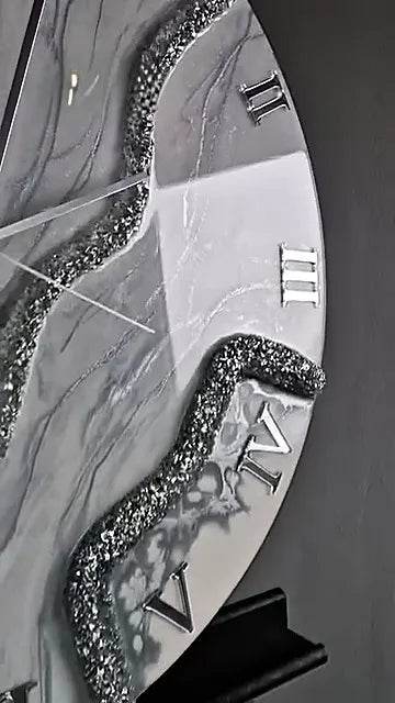 Haze Grey Pearl Resin Wall Clock