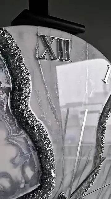 Haze Grey Pearl Resin Wall Clock - Pacific Resin Art