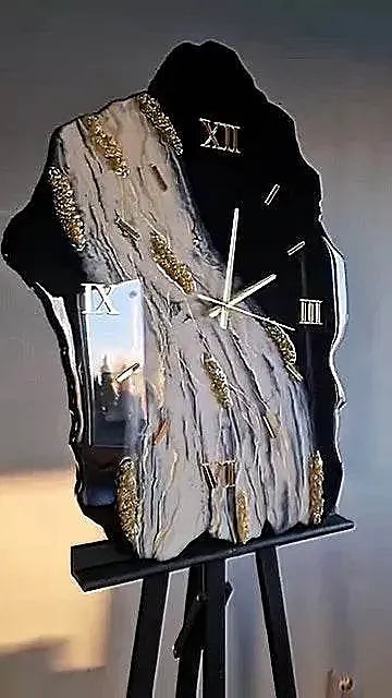 Marble Echo Uneven Resin Wall Clock - Pacific Resin Art