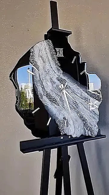 Serene Cove Uneven Resin Wall Clock - Pacific Resin Art