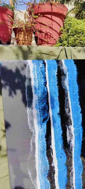 Grey Black Ocean Resin wall Art Hangings and Wall Paintings - Pacific Resin Art