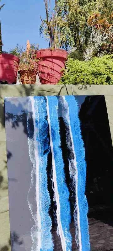 Grey Black Ocean Resin wall Art Hangings and Wall Paintings - Pacific Resin Art