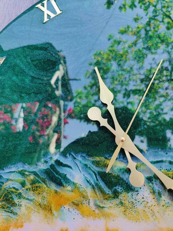 Green Ocean Resin wall clock