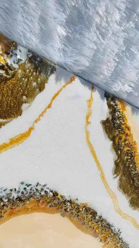 Creamy Golden Epoxy Resin wall Art Hangings and Wall Paintings - Pacific Resin Art