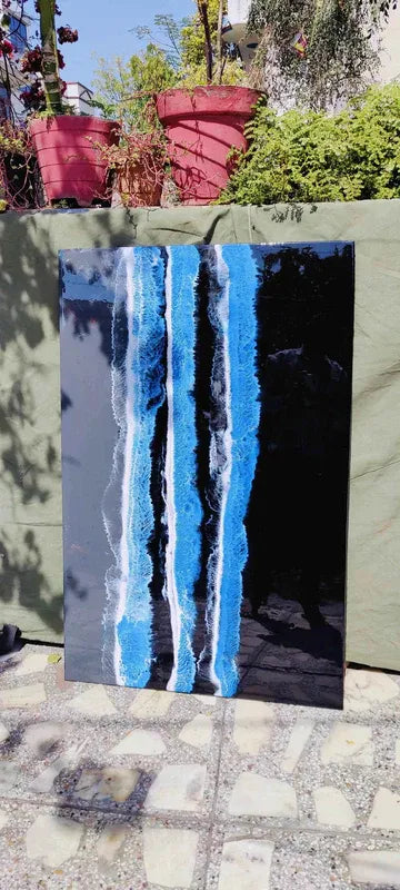 Grey Black Ocean Resin wall Art Hangings and Wall Paintings