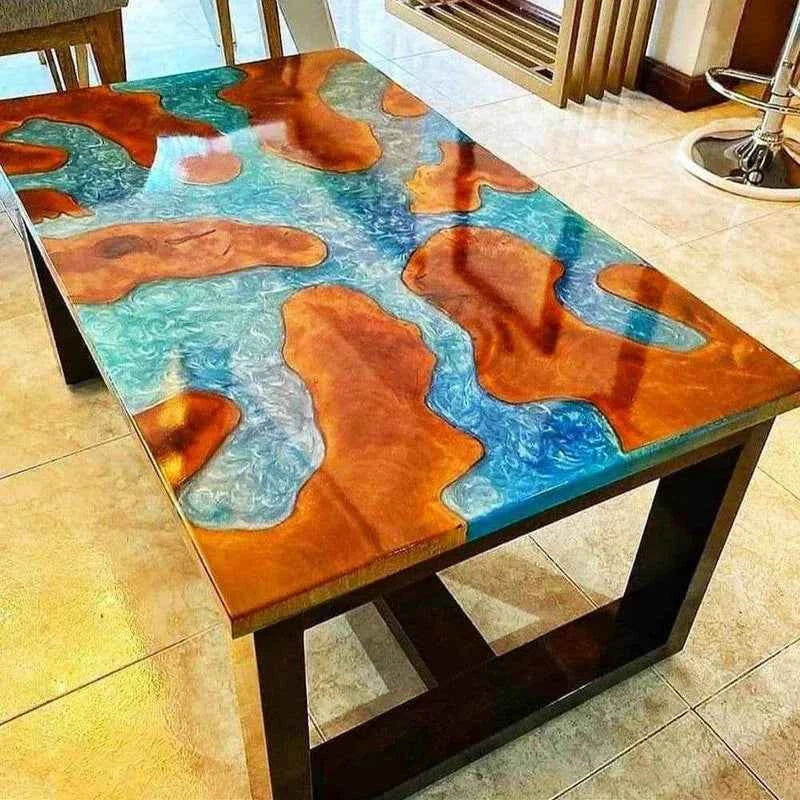 RiverGlow wooden resin Dining table | Modern Resin Dining Table for Home Decor - Pacific Resin Art