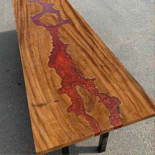 Vine Flow Wooden Resin Dining table | Luxury Resin Table for Interiors with legs - Pacific Resin Art