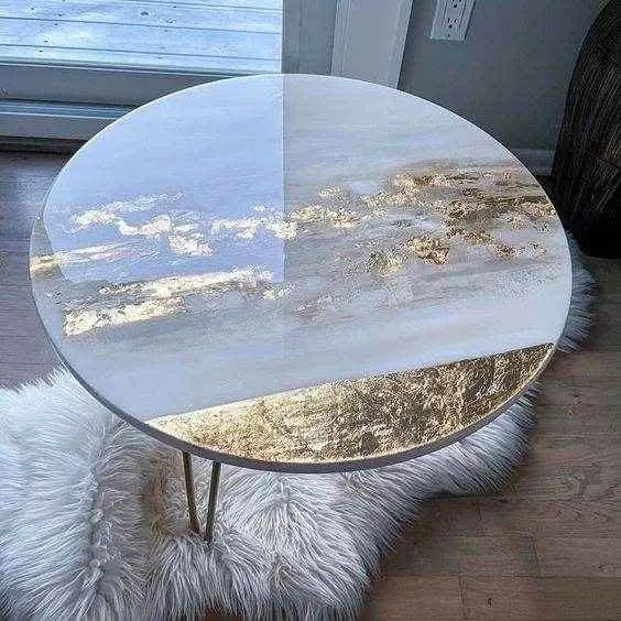 Golden Waves Epoxy resin coffee table | Stunning Epoxy table - Pacific Resin Art