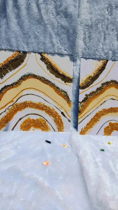 Creamy Golden Epoxy Resin wall Art Hangings and Wall Paintings - Pacific Resin Art