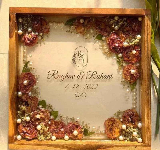 Translucent wooden resin wedding Varmala preservation - Pacific Resin Art