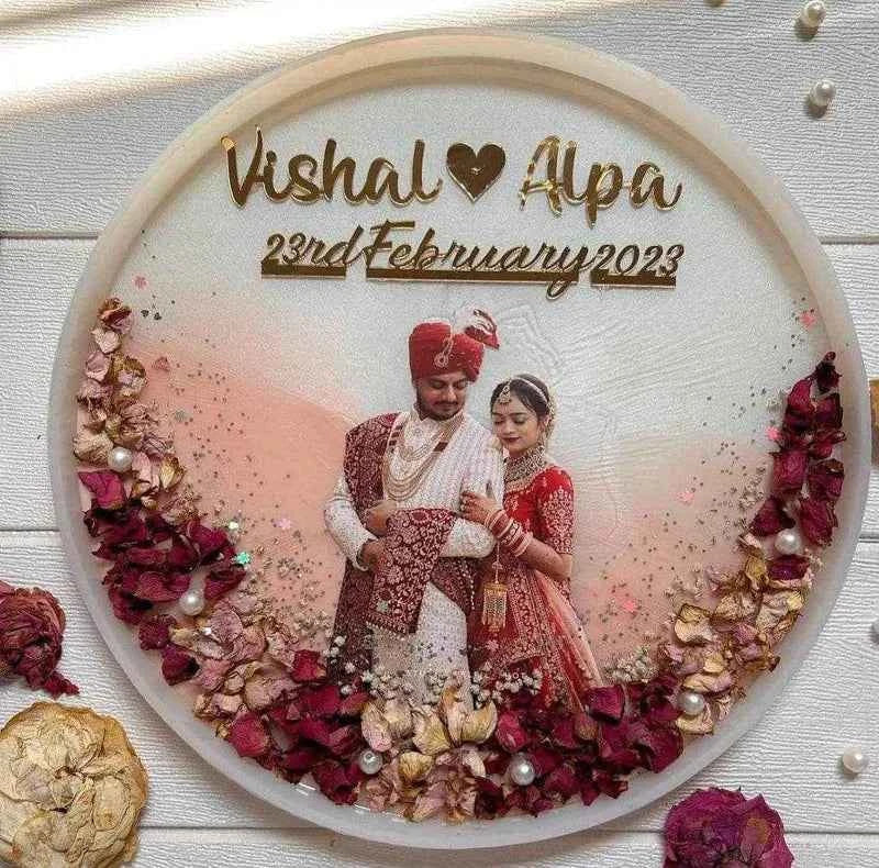 Resin wedding Photo and Varmala preservation - Pacific Resin Art