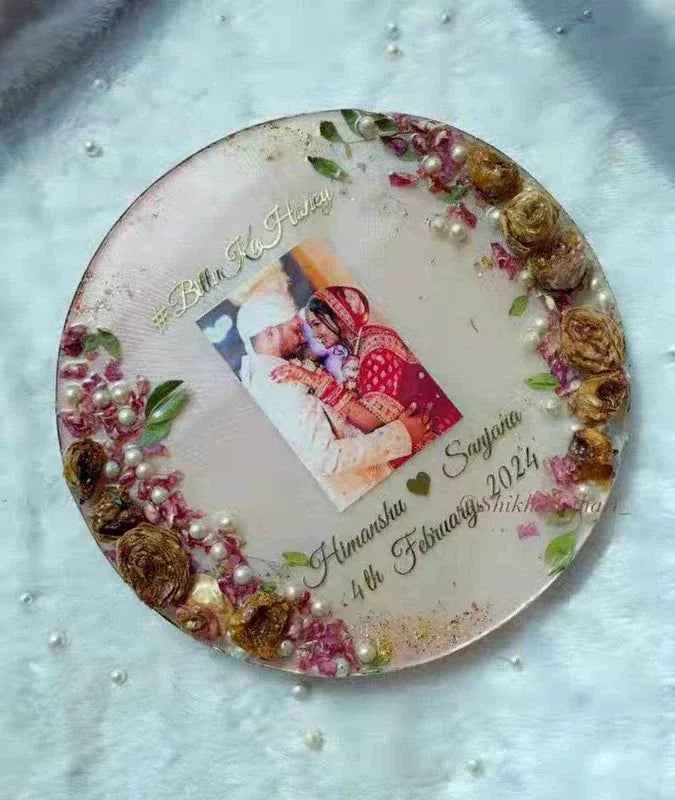 Golden Roses Resin Varmala preservation | Personalized Wedding Flowers Preservations - Pacific Resin Art