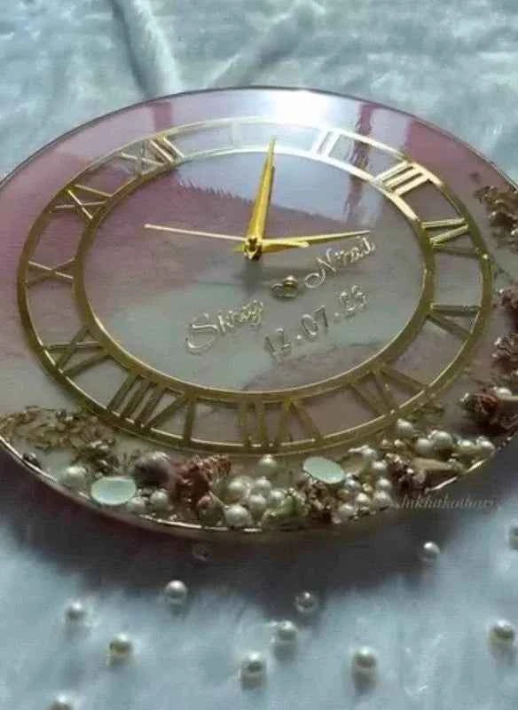 Beautiful Pink Resin Wedding Varmala preservation frame - Pacific Resin Art