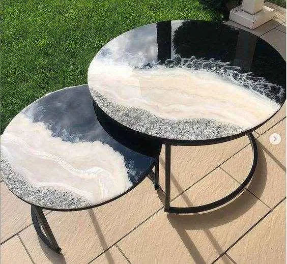 Twin Seas Epoxy resin coffee table - Stylish Epoxy table for home decor - Pacific Resin Art