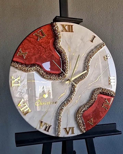 Rose Quartz Luxury Resin Wall Clock - Pacific Resin Art