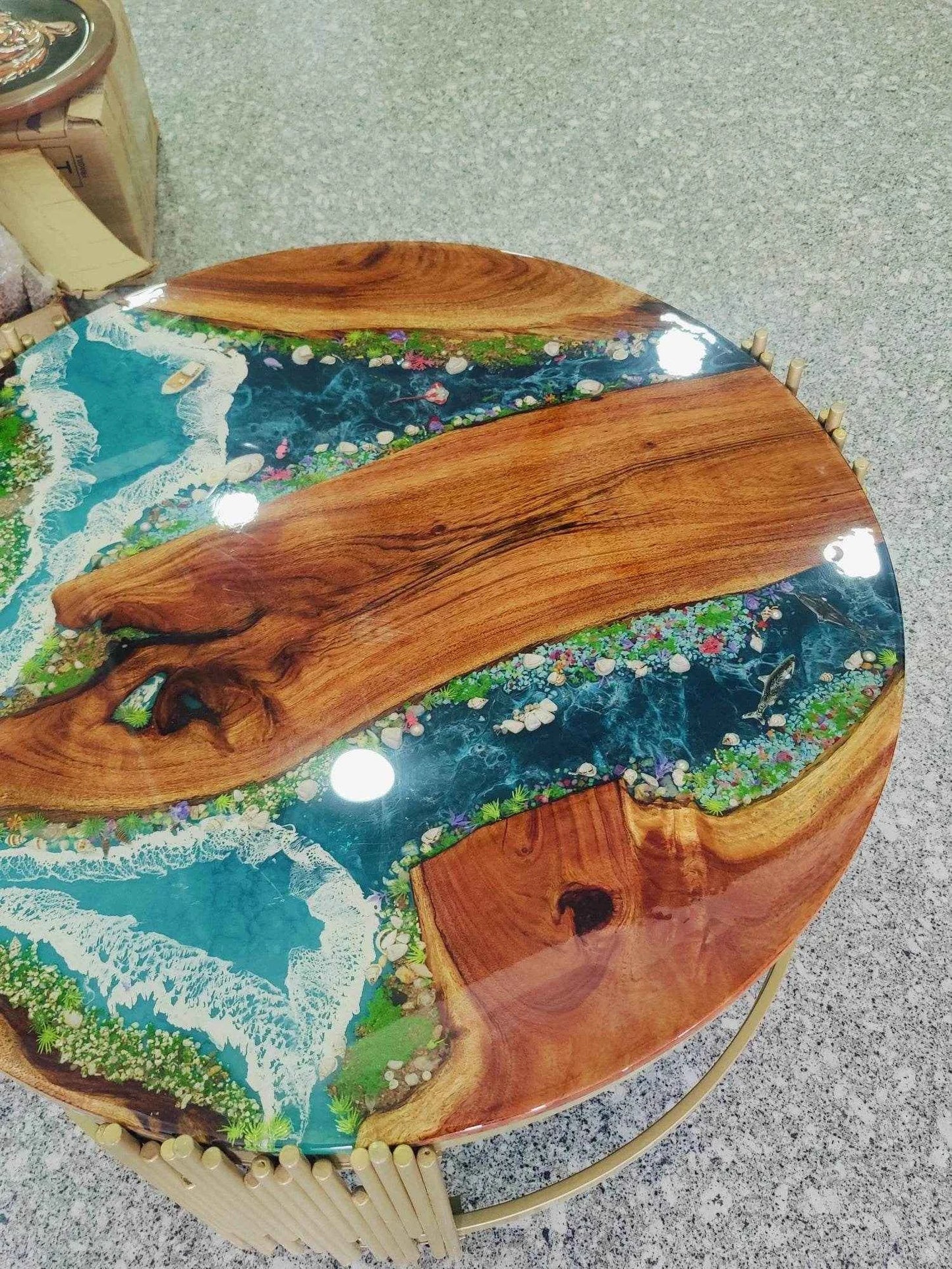 Ocean River Epoxy Resin Centre Table  | Luxury Table For Interiors - Pacific Resin Art
