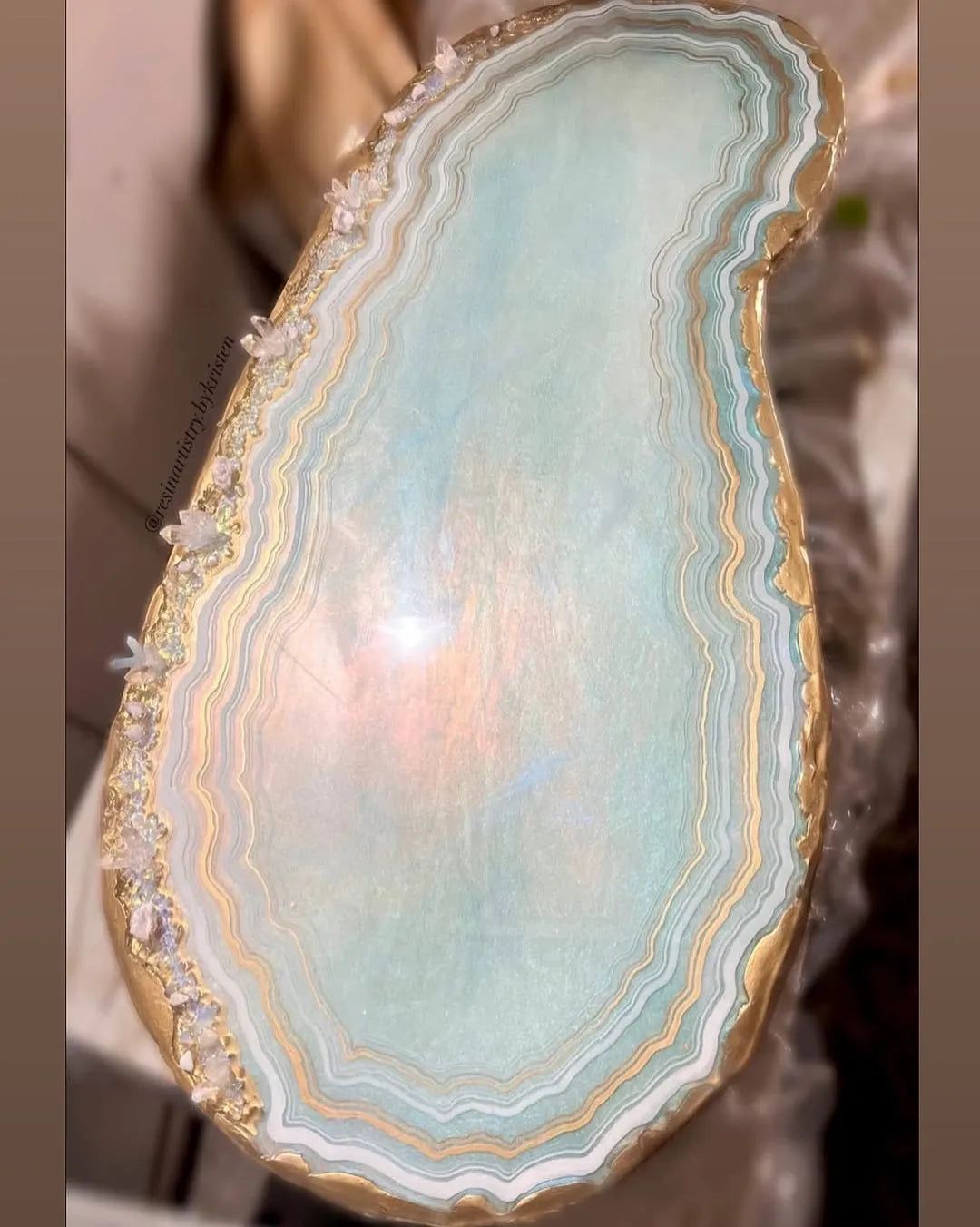 Elegant Wave Handcrafted Resin Coffee Table