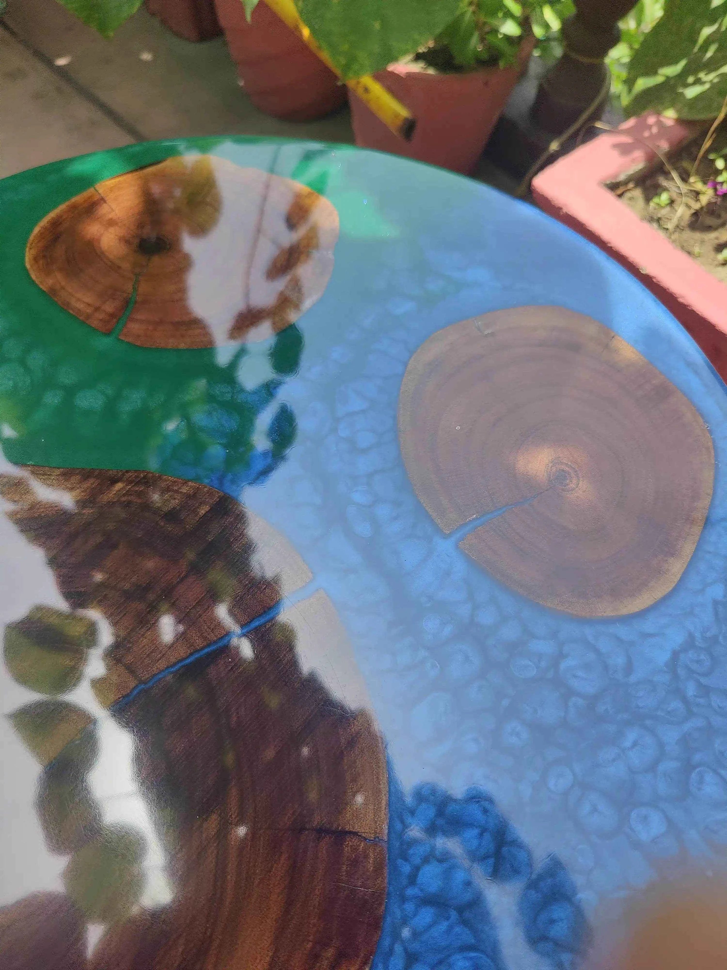 Mystic Shore Epoxy Resin Art Coffee Table | Resin Art Coffee table | Premium Center Coffee Table -- 