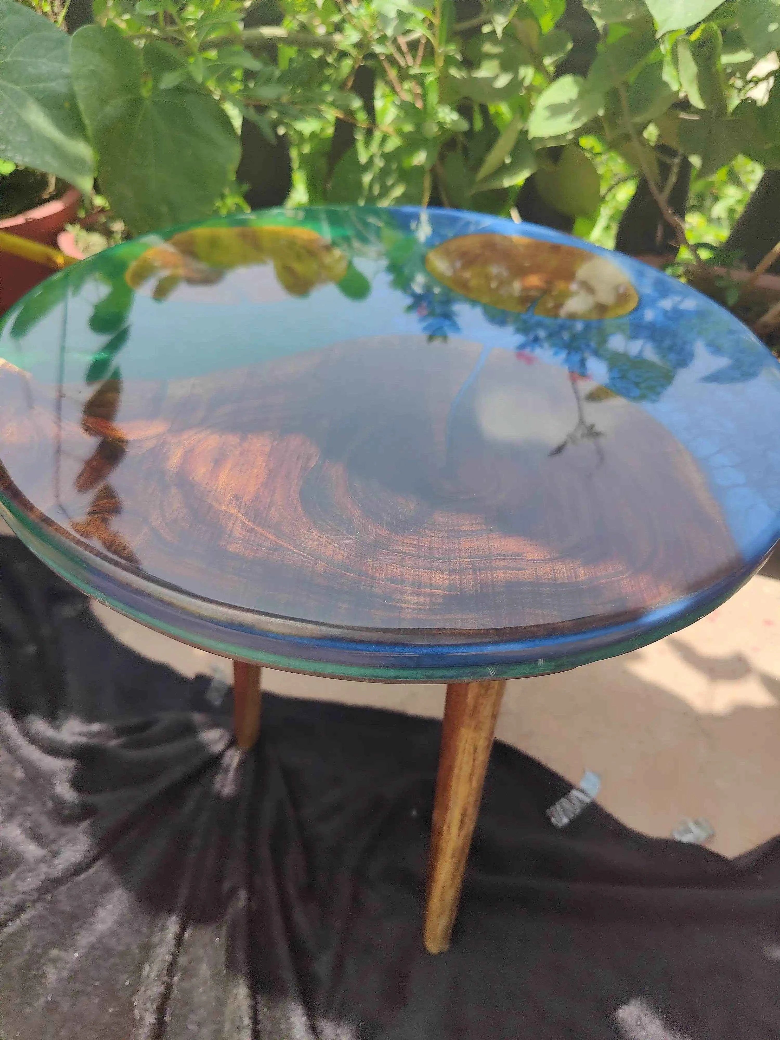 Mystic Shore Epoxy Resin Art Coffee Table | Resin Art Coffee table | Premium Center Coffee Table -- 