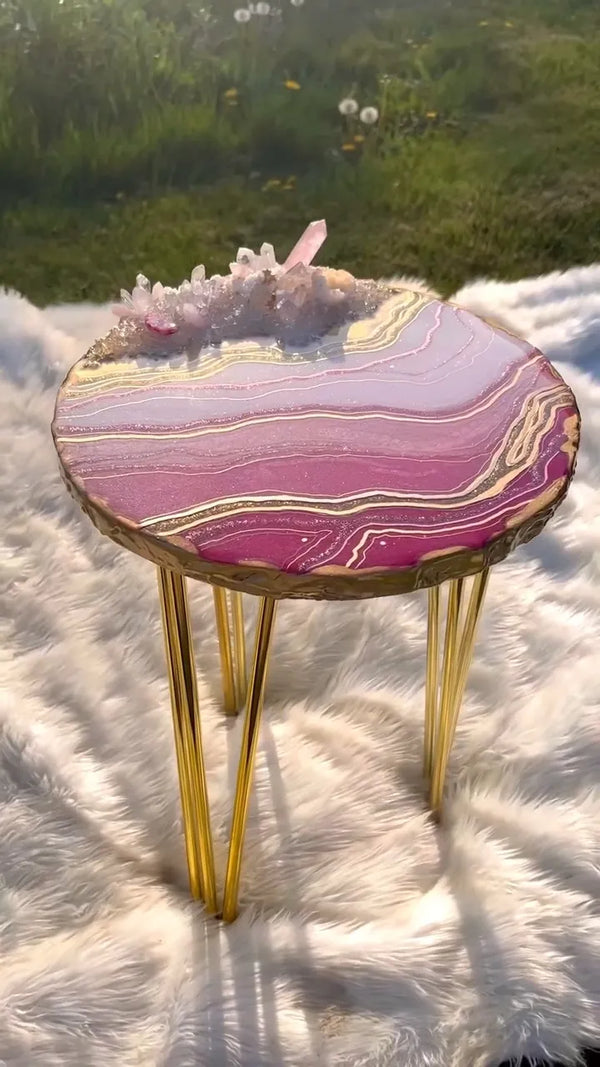 Ivory Crest Epoxy Resin Coffee Table