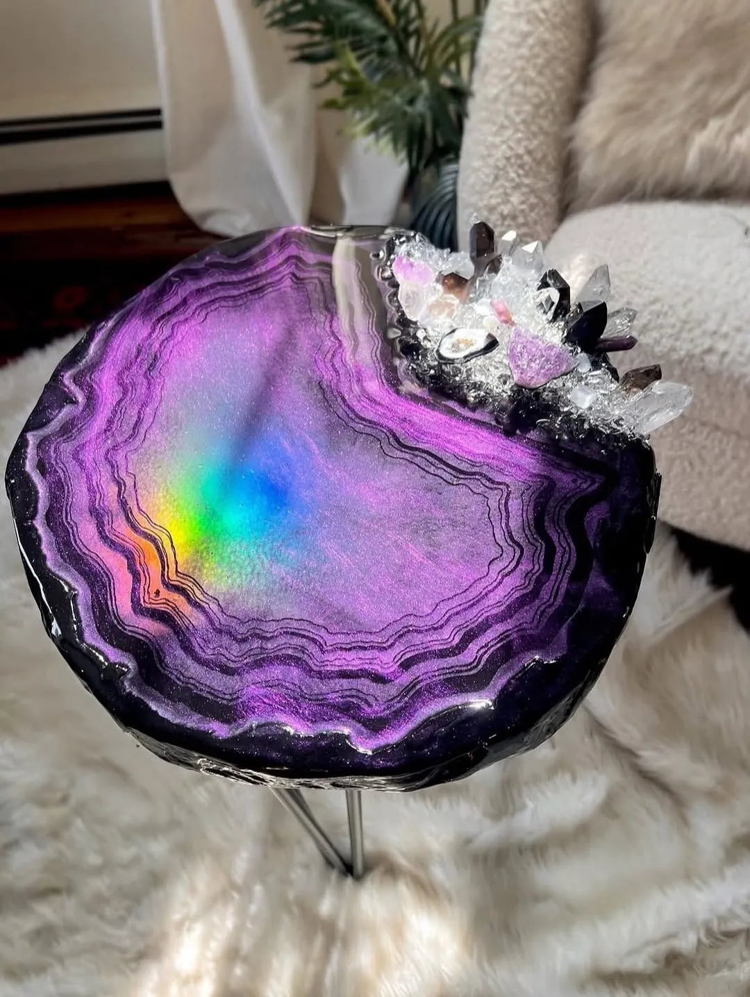 Arctic Crest Epoxy Resin Coffee Table