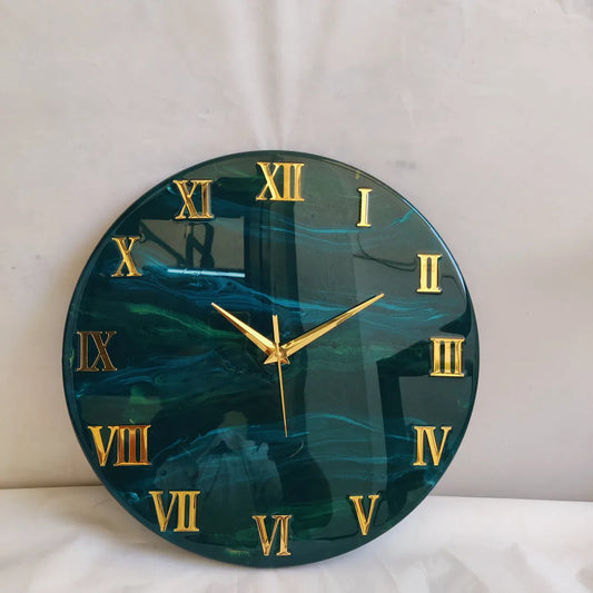 Gilded Mirage Premium Resin Wall Clock - Pacific Resin Art