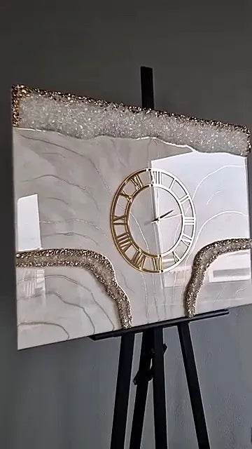 Eucalyptus Grove Rectangle Stone Resin Wall Clock - Pacific Resin Art
