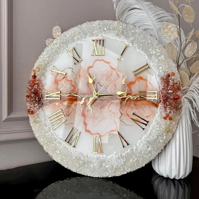 Shimmerstone Modern Resin Wall Clock - Pacific Resin Art
