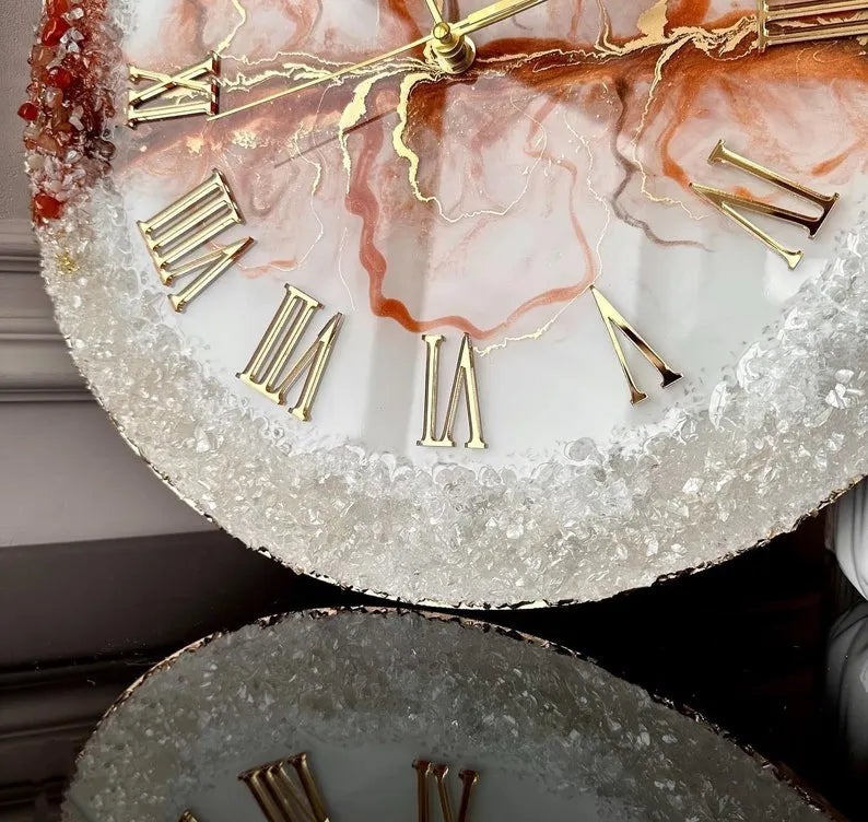 Shimmerstone Modern Resin Wall Clock - Pacific Resin Art