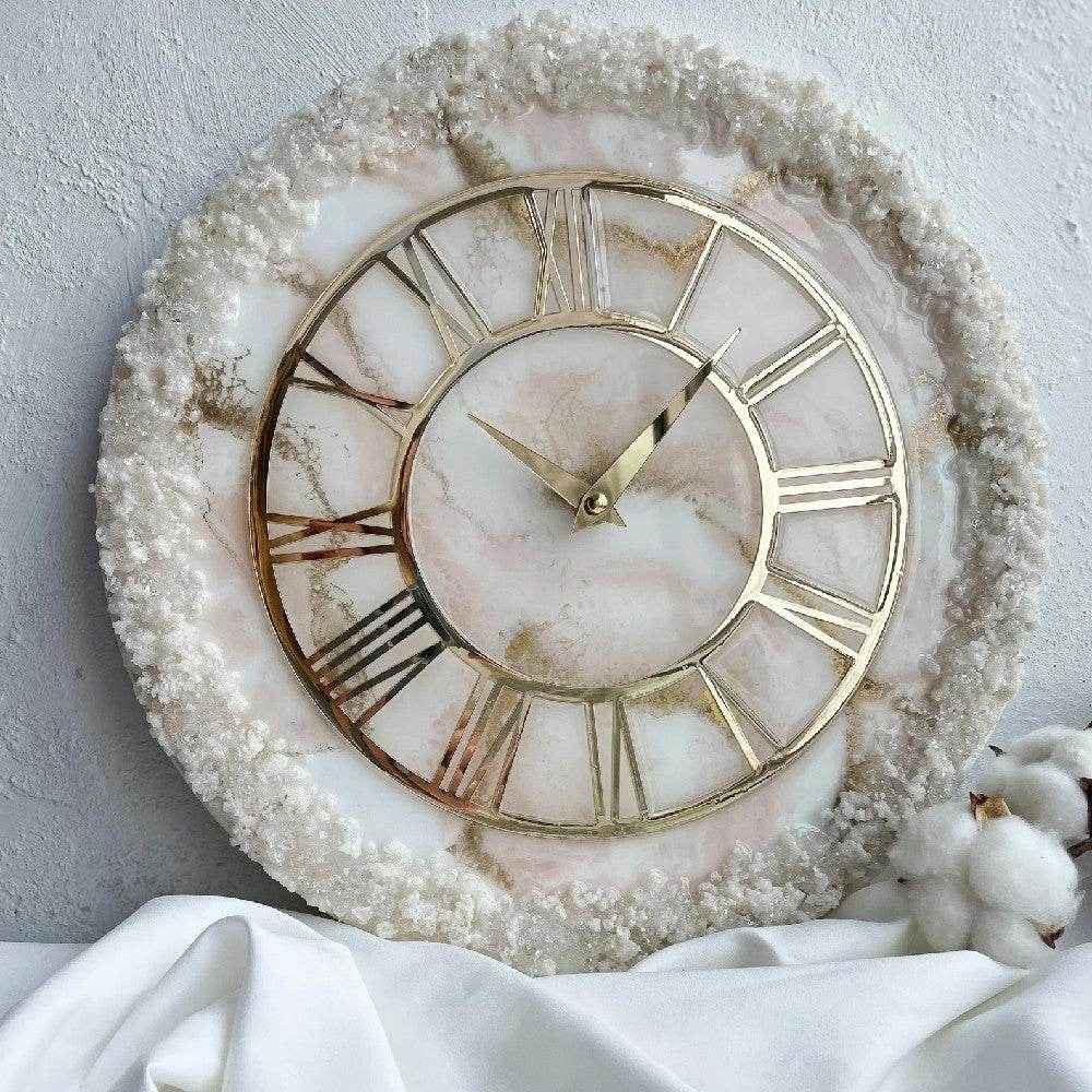 Creamy Ring Epoxy Resin Wall Clock | Unique Clocks For Decor - Pacific Resin Art