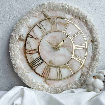 Creamy Ring Epoxy Resin Wall Clock | Unique Clocks For Decor - Pacific Resin Art
