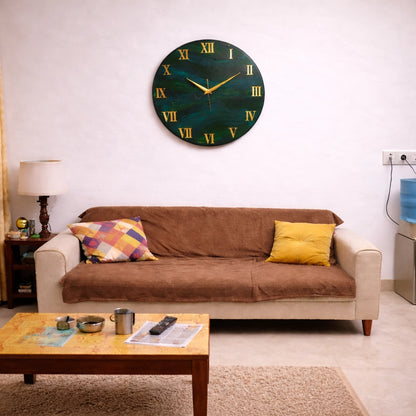 Gilded Mirage Premium Resin Wall Clock