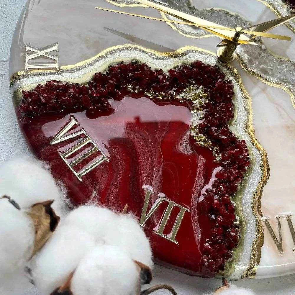 Wine Pearl Resin Wall Clock | Elegant Wall Clocks For Decor - Pacific Resin Art