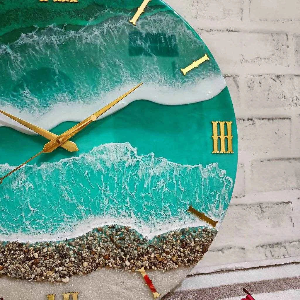 Marine Style Epoxy Resin Wall Clock | Modern Clocks - Pacific Resin Art
