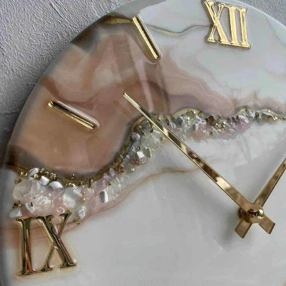 Brownie Stones Epoxy Resin Wall Clock | Modern Decor - Pacific Resin Art