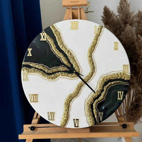 White Geode Resin Wall Clock - Unique Epoxy Home Decor - Pacific Resin Art